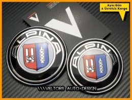 BMW Alpina Ön Kaput Arka Bagaj Logo Amblem Seti BMW Alpina Ön Kaput Arka Bagaj Logo Amblem Seti