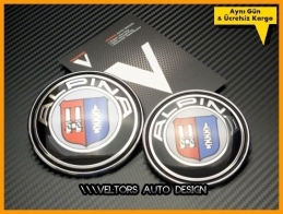 BMW Alpina Ön Kaput Arka Bagaj Logo Amblem Seti BMW Alpina Ön Kaput Arka Bagaj Logo Amblem Seti