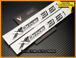BMW X Drive Yan Çamurluk Kapı Logo Amblem Seti