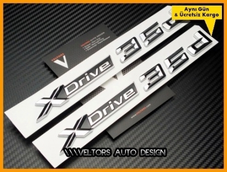 BMW X Drive Yan Çamurluk Kapı Logo Amblem Seti