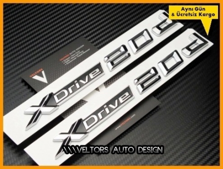 BMW X Drive Yan Çamurluk Kapı Logo Amblem Seti
