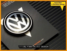 VW Black / Siyah Direksiyon VW Logo Amblem