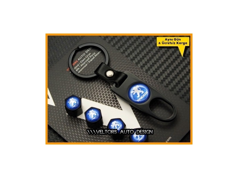 Peugeot Logo Amblem Anahtarlık Sibop Kapak Seti