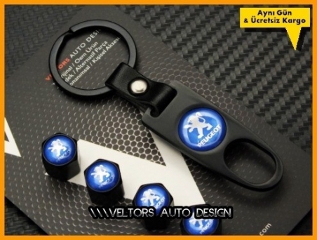 Peugeot Logo Amblem Anahtarlık Sibop Kapak Seti