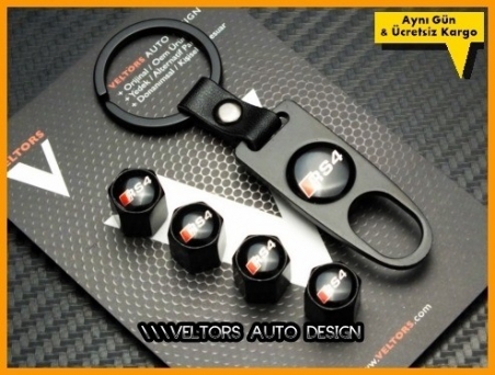 Audi RS4 Logo Amblem Anahtarlık Sibop Kapak Seti
