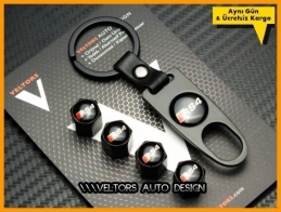 Audi RS4 Logo Amblem Anahtarlık Sibop Kapak Seti