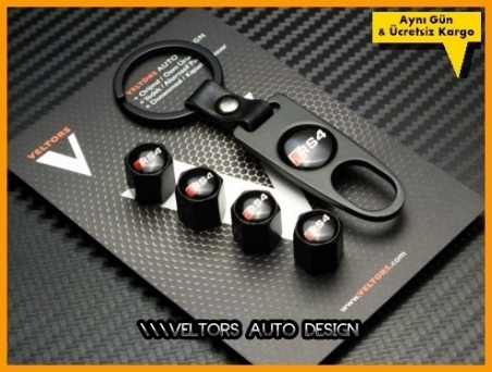 Audi RS4 Logo Amblem Anahtarlık Sibop Kapak Seti
