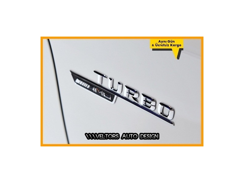 Mercedes Orjinal Turbo AMG Yan Çamurluk Logo Amblem Seti Mercedes Orjinal Turbo AMG Yan Çamurluk Logo Amblem Seti