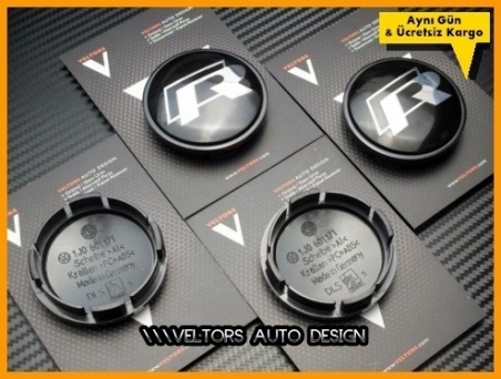 VW R Line Logo Amblem R Jant Göbeği Göbek Kapak Seti