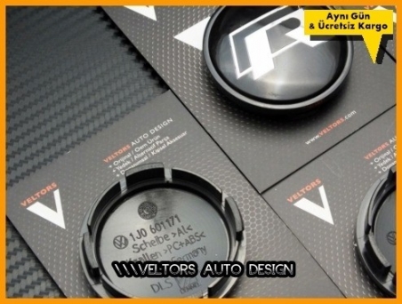VW R Line Logo Amblem R Jant Göbeği Göbek Kapak Seti