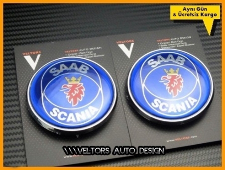 Saab Scania Kaput Bagaj Logo Amblem Seti