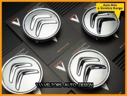 Citroen Logo Amblem Jant Göbeği Göbek Kapak Seti