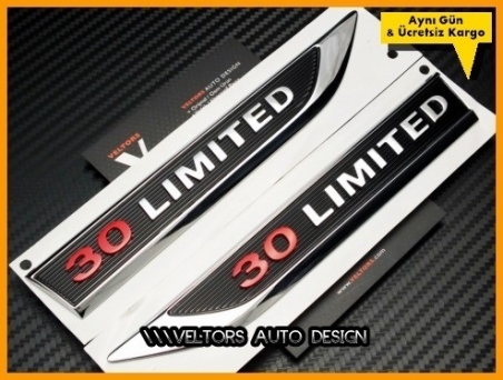 Skoda 3.0 Limited Yan Logo Amblem Seti