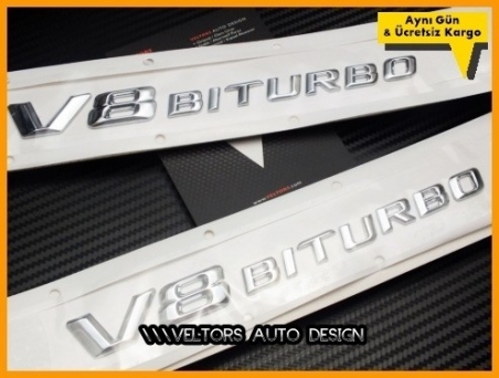 Mercedes V8 Biturbo Yan Logo Amblem Seti