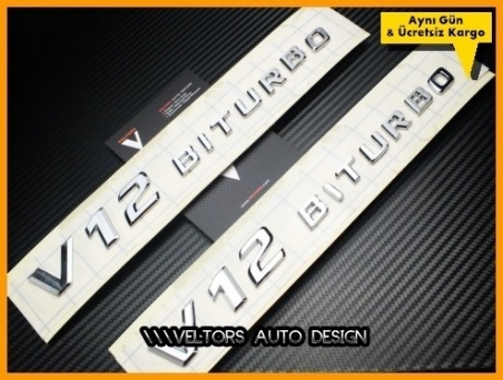 Mercedes V12 Biturbo Yan Logo Amblem Seti