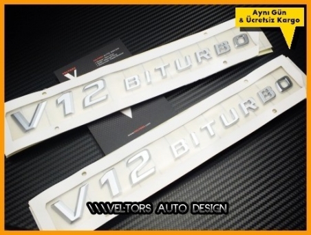 Mercedes V12 Biturbo Yan Logo Amblem Seti