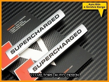 Audi Orjinal Red Supercharged Logo Amblem Seti