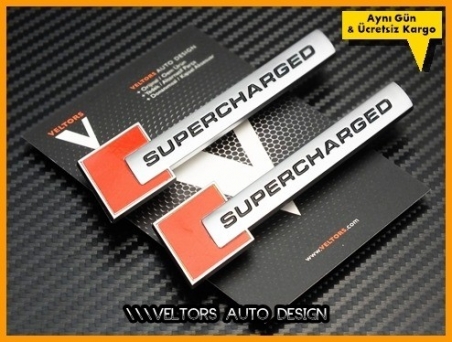 Audi Orjinal Red Supercharged Logo Amblem Seti