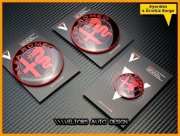 Alfa Romeo Ön Kaput Arka Bagaj Direksiyon Logo Amblem Seti