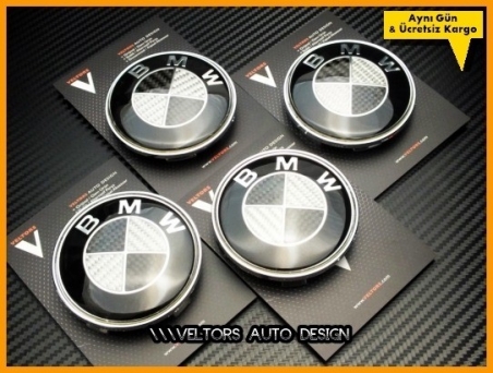 BMW Carbon Logo Amblem Jant Göbeği BMW Göbek Kapak Seti