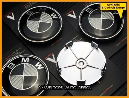 BMW Carbon Logo Amblem Jant Göbeği BMW Göbek Kapak Seti