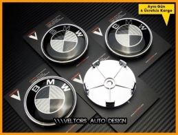 BMW Carbon Logo Amblem Jant Göbeği BMW Göbek Kapak Seti BMW Carbon Logo Amblem Jant Göbeği BMW Göbek Kapak Seti