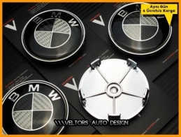 BMW Carbon Logo Amblem Jant Göbeği BMW Göbek Kapak Seti BMW Carbon Logo Amblem Jant Göbeği BMW Göbek Kapak Seti
