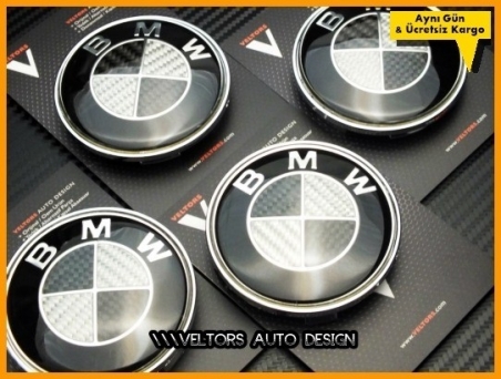 BMW Carbon Logo Amblem Jant Göbeği BMW Göbek Kapak Seti
