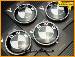 BMW Carbon Logo Amblem Jant Göbeği BMW Göbek Kapak Seti BMW Carbon Logo Amblem Jant Göbeği BMW Göbek Kapak Seti