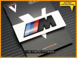 BMW Mat Siyah Bagaj Yazı Logo Amblem
