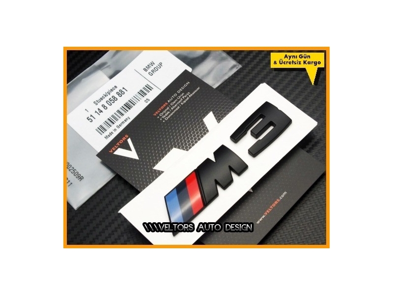 BMW 3 Serisi Orjinal M3 Bagaj Yazı Logo Amblem BMW 3 Serisi Orjinal M3 Bagaj Yazı Logo Amblem