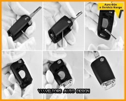 VW Golf Polo Kumanda Anahtar Eklenti Logo Amblem