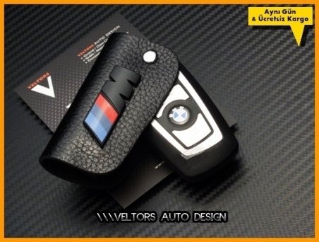 BMW Gerçek Deri M Logo Amblem Anahtarlık