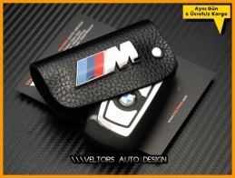 BMW Gerçek Deri M Logo Amblem Anahtarlık