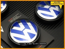 VW Mavi Logo Amblem Jant Göbeği Göbek Kapak Seti