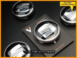 Seat Logo Amblem Jant Göbeği Göbek Kapak Seti