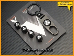 Mitsubishi Logo Amblem Anahtarlık Sibop Kapak Seti