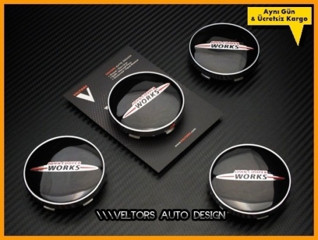 Mini John Cooper Works Logo Amblem Jant Göbeği Göbek Kapak Seti