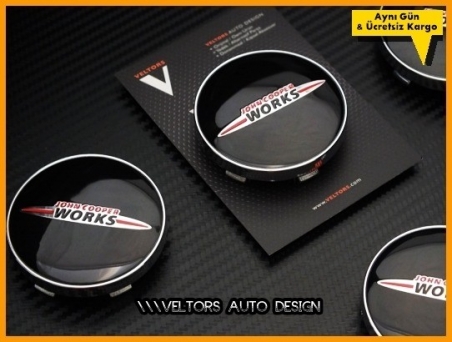 Mini John Cooper Works Logo Amblem Jant Göbeği Göbek Kapak Seti