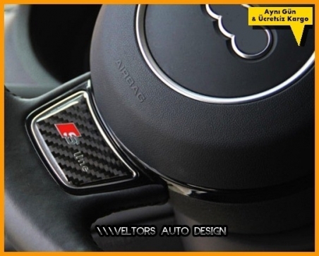 Audi Carbon S Line Direksiyon Logo Amblem