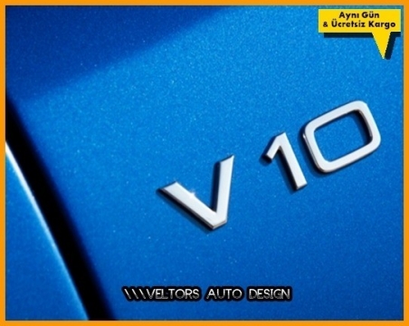 Audi Orjinal V10 Çamurluk Yazı Logo Amblem Seti