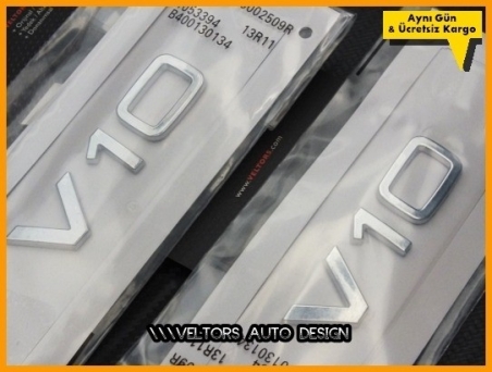 Audi Orjinal V10 Çamurluk Yazı Logo Amblem Seti
