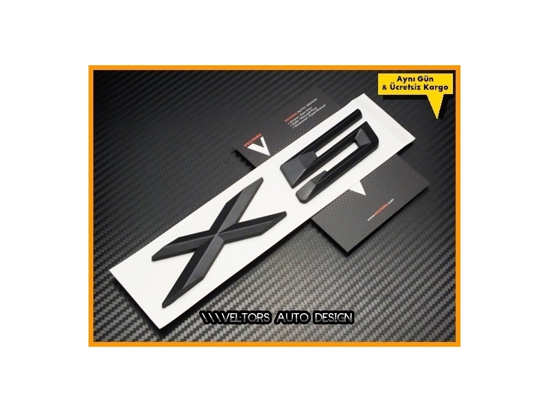 BMW X5 Black / Siyah Bagaj Yazı Logo Amblem