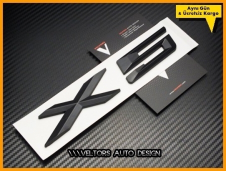 BMW X5 Black / Siyah Bagaj Yazı Logo Amblem
