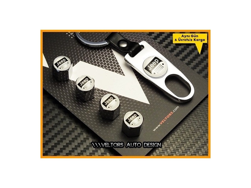 Jeep Logo Amblem Anahtarlık Sibop Kapak Seti