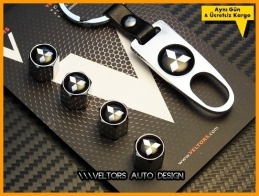 Mitsubishi Logo Amblem Anahtarlık Sibop Kapak Seti Mitsubishi Logo Amblem Anahtarlık Sibop Kapak Seti