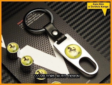 Ferrari Logo Amblem Anahtarlık Sibop Kapak Seti