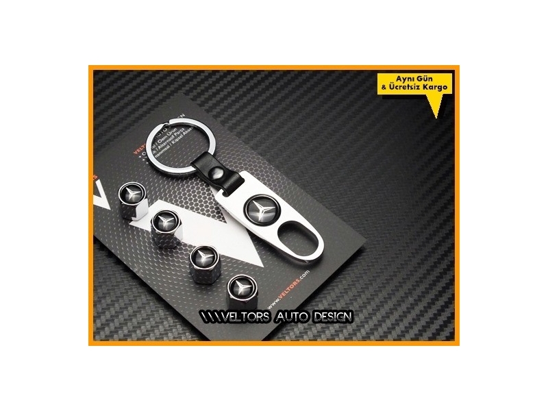 Mercedes Logo Amblem Anahtarlık Sibop Kapak Seti