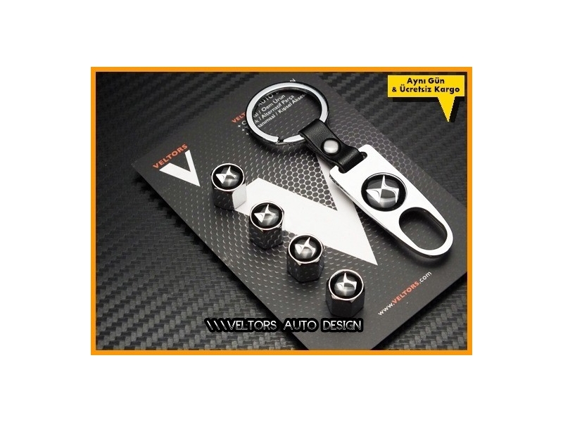 Citroen DS Logo Amblem Anahtarlık Sibop Kapak Seti