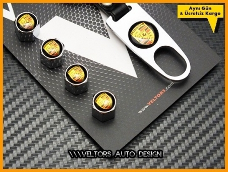 Porsche Logo Amblem Anahtarlık Sibop Kapak Seti